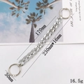 Silver beaded metal chain for clog shoes with dual spring ring buckles, length 230mm - Silver Thick Flat Link Chain