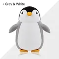 Poupée en peluche manchot gris et blanc se transformant en oreiller de cou en forme de U - Manchot Gris Adulte / Sac Individuel