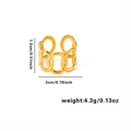 Detailed size specifications for gold adjustable chain ring showing width and height - Adjustable Open / Chain Link Intertwined Hollow Style (TYGR0188) / Gold