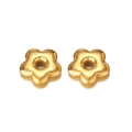Pair of golden five-petal flower spacer beads for DIY jewelry making and crafts - Hydraulic Flower - Gold