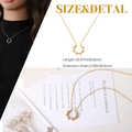 Collier en acier titane avec pendentif géométrique doré et chaîne d'extension - Collier Demi-Anneau