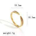 Irregular 18k gold plated stainless steel open ring with sparkling cubic zirconia stones - Pointed Ends With Zircons Style(TR4374)