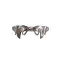 Silver bow-shaped metal hair clip with a vintage textured finish and ribbon design - Silver Brushed Bow