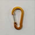Orange aluminum alloy D-ring carabiner clip with stainless steel wire gate for camping - Gold Yellow