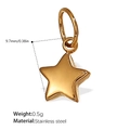 Polished 18K gold plated stainless steel star charm pendant for DIY jewelry making - Polished Five Pointed Star Style (PJ534G)