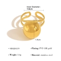 Makro-Detail von 18K vergoldetem Edelstahl-Kugelring mit 1,4 cm Kugeldurchmesser - Gold-Einzelkugel Offener Stil (SR020119)