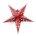 Red holographic laser cutout paper star hanging decoration with moon and star patterns - 120cm / Red