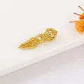 Vajra pestle pendant in gold finish with intricate matte embossed textures for jewelry making - 28# Sand Gold Vajra Ornament