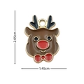 Christmas reindeer enamel pendant charm in brown and red with size 2.05cm x 1.45cm - 2846 Brown Reindeer