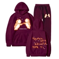 Burgundy Ivan Cornejo Donde Estas oversized tracksuit with astronaut graphics - Burgundy