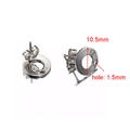 Silver stainless steel heart-shaped earring stud finding with 10.5mm outer diameter - Small Circle / 10 Pieces Pack / Steel