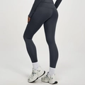 Pantalon de yoga gris foncé à taille haute avec tissu résistant et effet galbant - Gris Fusil