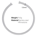 Polished silver stainless steel choker necklace with rhinestones and 12mm thickness - 12mm Wide Spiral Choker (XL134) / Steel