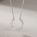 Bracciale ad anello spina di rosa in argento 925 con finitura argento per coppie - Argento 925 / Collana a Spina da Uomo