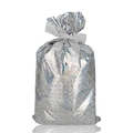 Silver laser gift bag with star patterns and white organza drawstring for Christmas - Medium / Laser Silver
