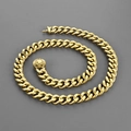 Collana a catena cubana dorata con finitura lucida e chiusura cilindrica - Collana 65cm / Oro (Fibbia Liscia)