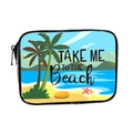 Portable tropical beach style cosmetic bag with palm trees and zipper closure - 008-Take Me To The Beach