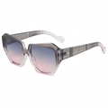 Gafas de sol geométricas retro con montura degradada gris-rosa y lentes azul-rosa - Montura Gris Rosa Lente Gris Rosa