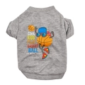 Grey cotton dog vest featuring cool basketball cartoon print for small dogs - Grey Basketball
