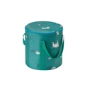 Portable folding washbasin bag in cyan with cartoon swan patterns and sturdy handles - Tall with Lid / Tall Green Duck with Lid