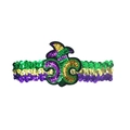 Sparkling Mardi Gras headband with purple gold and green sequins and fleur-de-lis motif - Mardi Gras Sequin Armband/Headband-Fleur-de-lis C