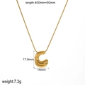 Detailed size specifications for 18k gold plated stainless steel letter C pendant necklace - Letter C