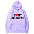 Light purple hoodie with I Love My Girlfriend print and red heart graphic - S / Top (I Love My Girlfriend)(313) / Lavender