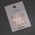 Kit stickers nail art avec strass K9 et lignes géométriques dorées brillantes - Doré