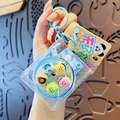 Llavero líquido azul rectangular con mini animales flotantes y gancho a juego - Azul