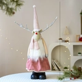 Charming 70cm pink Christmas reindeer gnome doll with sequined antlers for holiday decor - Christmas Deer in Long Skirt (Pink/70cm)