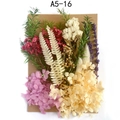 DIY dried flower set with pink hydrangea and lavender on kraft card, style A5-16 - Flower Pack No.16