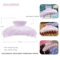 Pinza para el pelo grande de acrílico jaspeado lila con purpurina, tamaño 10,0 cm - Violeta Fotocromático