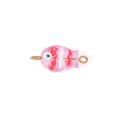 Pink glass fish bead pendant with red stripes and gold rings for jewelry DIY - Gold Pink (Double Hole 2#)