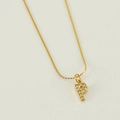 Gold stainless steel chain necklace with letter P pendant featuring sparkling crystals - Letter P (With Chain)