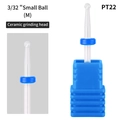 Embout manucure boule céramique 3/32 pouces PT22 grain M pour usage professionnel - PT22 Petite Boule Moyen (M)
