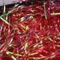 Iridescent red laser shredded raffia paper filler for gift box and wedding decoration - Wine Red 100g