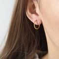Minimalist 18k gold plated stainless steel hoop earrings for women in a sleek golden finish - Gold 1.7cm