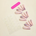 Detailansicht von rosa Schneeflocken-Nagelset mit Glitzermustern und Maniküre-Werkzeugset - Rosa Glitzer-Schneeflocken-Stil (XH-13-14)