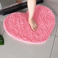Pink heart-shaped chenille bath mat with soft microfiber texture for bathroom floor - 40*50cm Heart Shape / Pink