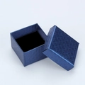 Blue square jewelry gift box with rhombus texture and black padded interior - Magic Grid Royal Blue / 5*5*3 Ring Box