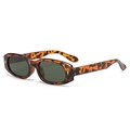 Retro tortoise shell square sunglasses with dark lenses and gold rivet accents - Regular / Standard Tortoiseshell Frame Dark Green Lens
