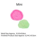 Pink silicone leaf mold for fondant and cake decor showing detailed leaf vein patterns - Mini / Pink