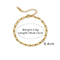 Gold plated 18K stainless steel chain bracelet with 18cm length and lobster clasp - Cylindrical Metal Bead Chain (NB-B1170)