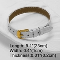 White leather strap with crocodile pattern and gold buckle, length 23cm width 1cm - White Crocodile Leather Band