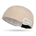 Beige quick-dry docker cap with woven label and adjustable strap for casual style - One Size (55-60cm Adjustable) / Khaki