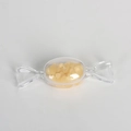 Transparent candy-shaped ornament filled with yellow natural crystal stones for desk decor - Yellow Jade - 1PC