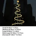 Golden Christmas tree electrostatic window decal in multiple sizes for festive glass decor - Gold Christmas Tree 6 / Small / Gold