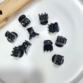 Set of 10 small black glossy plastic mini hair claws for styling and fringes - OPP Bag / 10 Pcs Glossy
