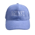 Sky blue corduroy MINI embroidered baseball cap for kids in high quality fabric - Lake Blue - Mini Corduroy Baseball Cap / One Size