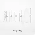 5-piece stainless steel tooth cleaning set with portable case and dental picks - 4-Piece Long Set in Plastic Box / Silver